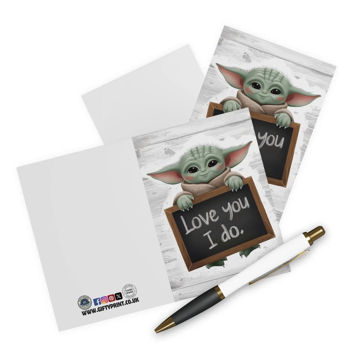 context Valentines Day Card Baby Yoda Love You I Do Black Board