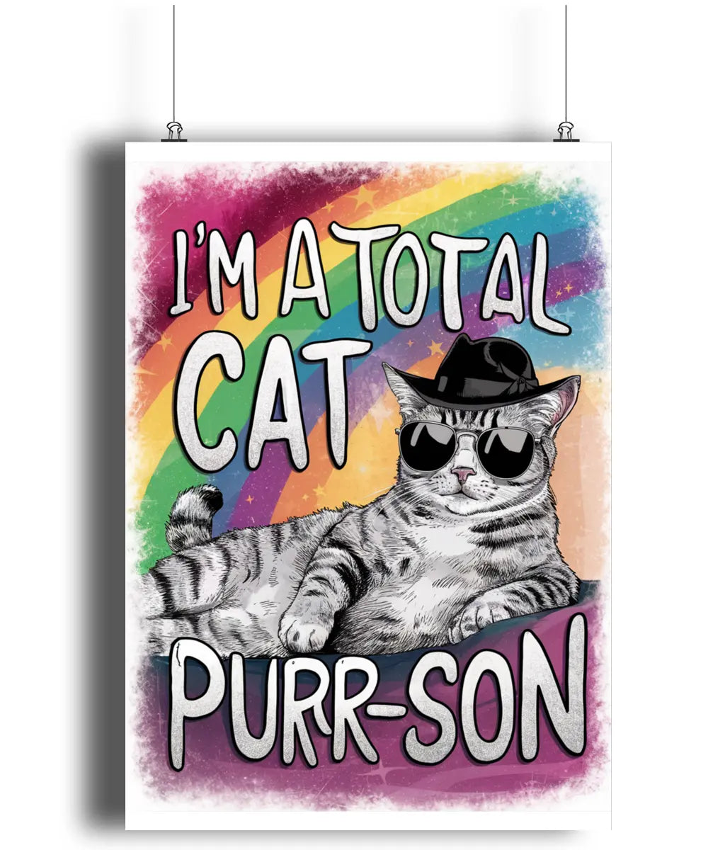 Wall Art Print I'm A Total Cat Purr-son