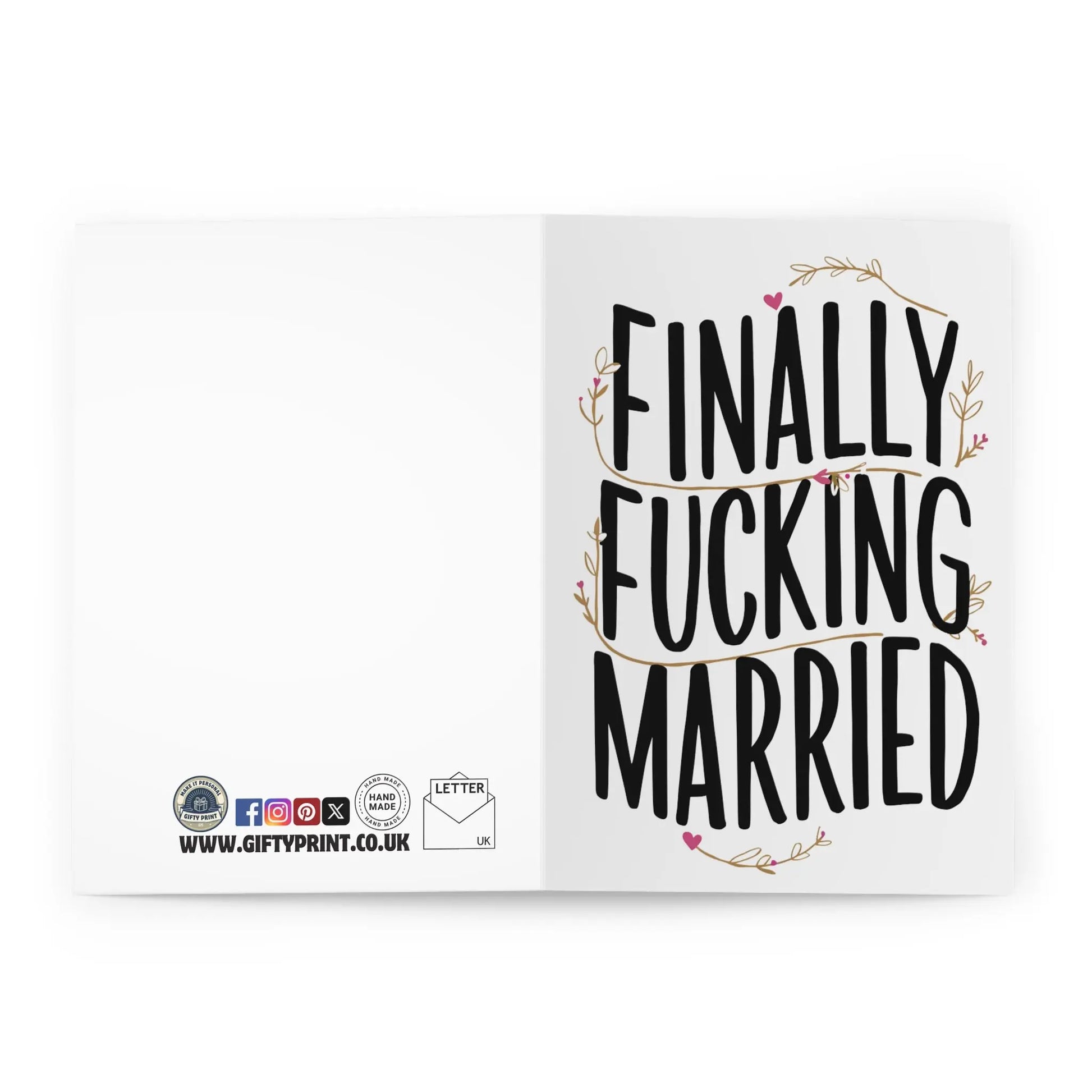 open view Wedding Card Finally Fucking Married