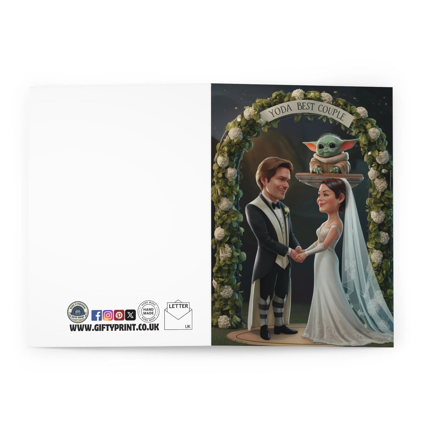 open view Wedding Card Baby Yoda Yoda Best Couple