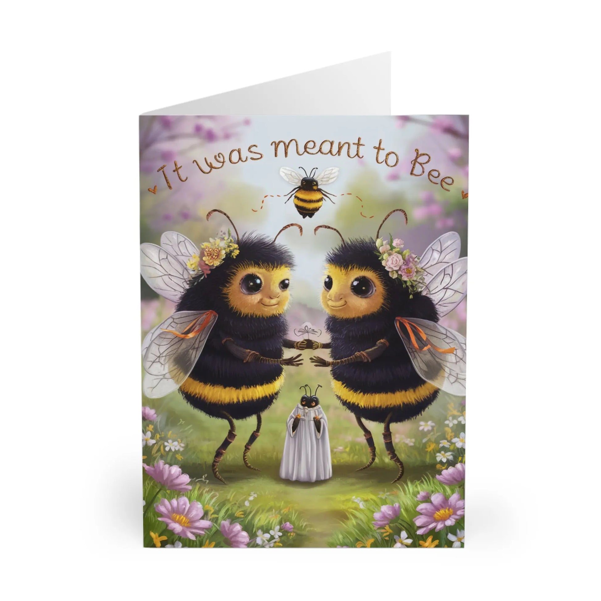 front Wedding Card Bees It Was Meant To Bee