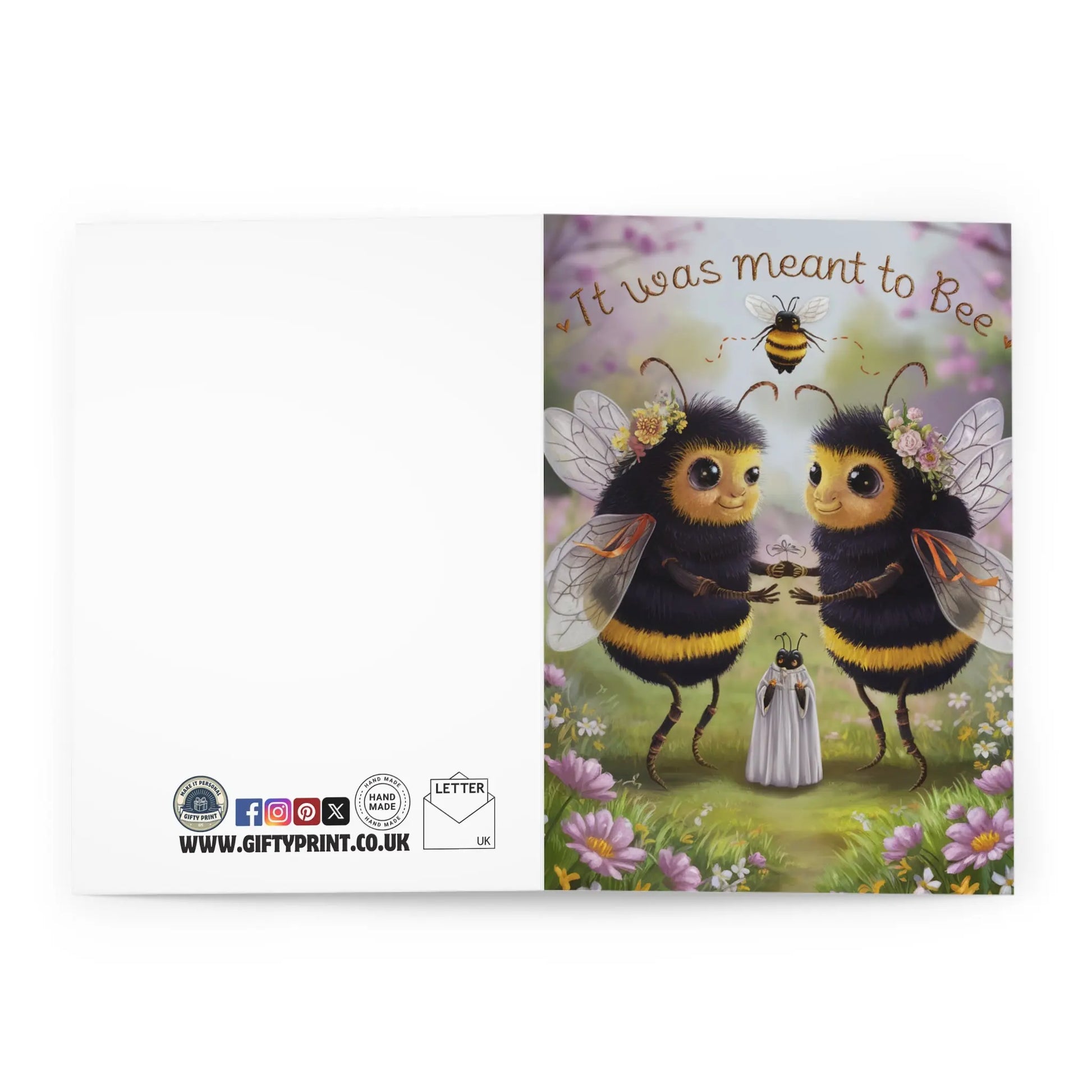 open Wedding Card Bees It Was Meant To Bee