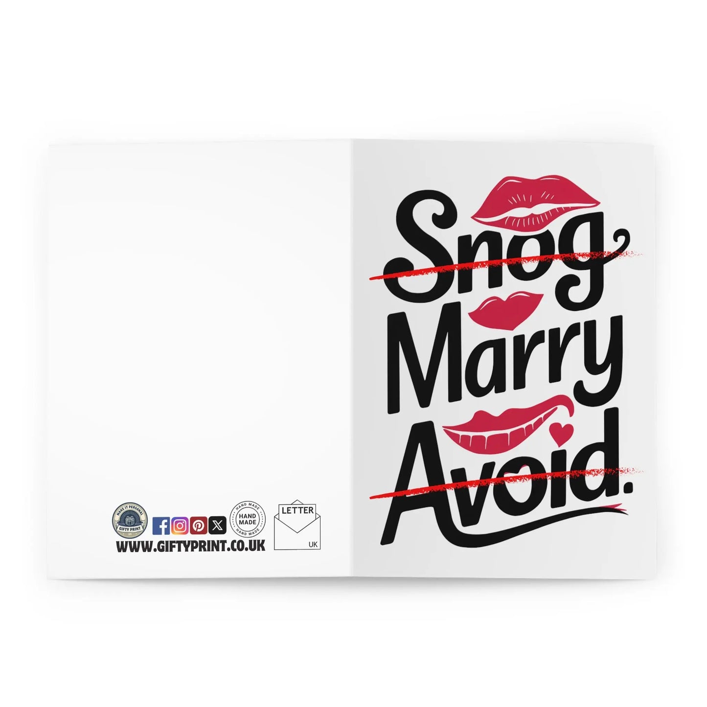 open Wedding Card Snog Marry Avoid